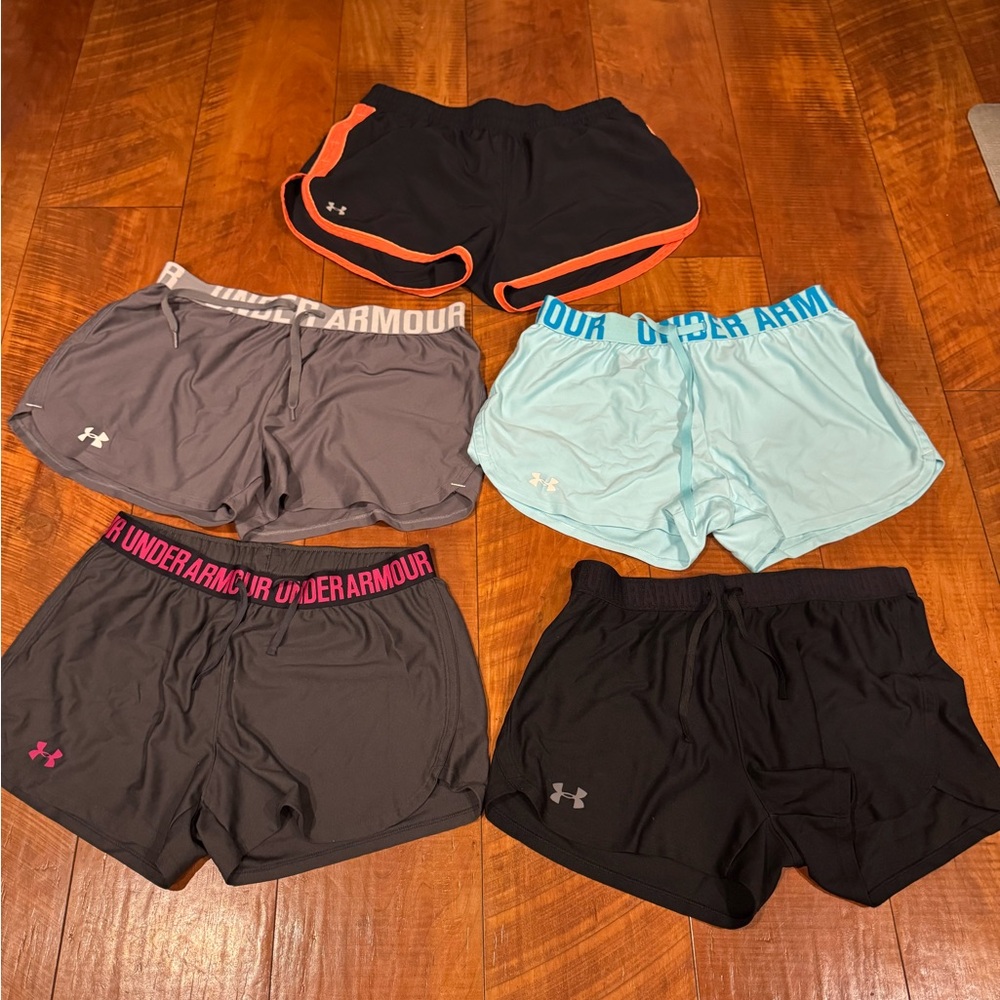 Under Armour Women's Athletic Shorts - Black, Gray, Light Blue, Orange